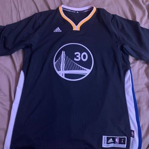 Black and Grey Adidas Curry Jersey Mens Large